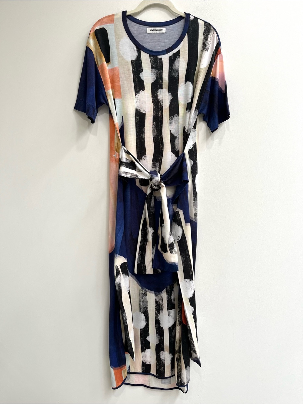 HENRIK VIBSKOV Flute Midi Dress Layered Drapes Lagenlook Geometric Artsy - Picture 5 of 15